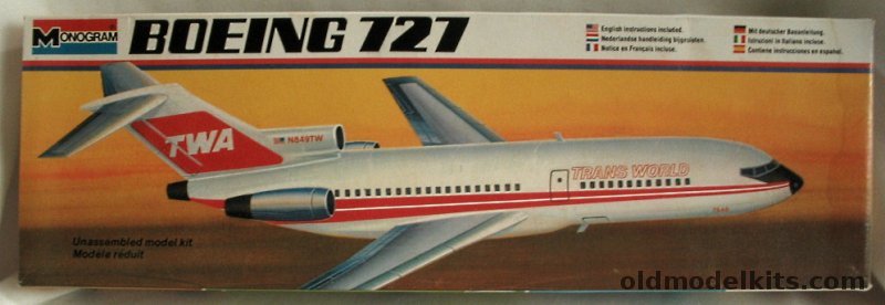 Monogram 1/96 Boeing 727 TWA (ex-Aurora), 5414 plastic model kit